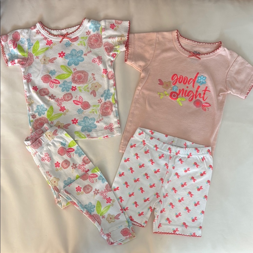 Whimsical Pink and White Pajama Set with Playful Patterns